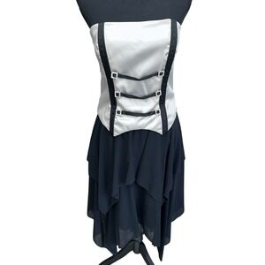 Vintage Jessica McClintock Formal Prom Dress Size‎ 10 Black & Grey Made In USA